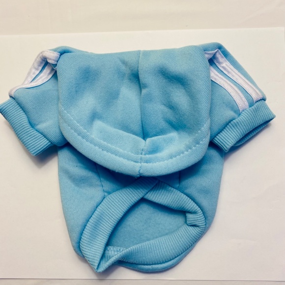 Cute light blue small dog hoodie - Picture 2 of 5